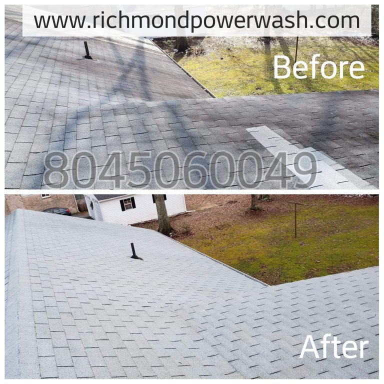 Richmond Power Wash Roof Cleaning Before and After